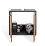 Waschbeckenunterschrank Matera & Grey Grau - Holzwerkstoff - 60 x 55 x 28 cm