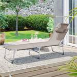 Sonnenliege Gartenliege Grau - Textil - 193 x 30 x 53 cm