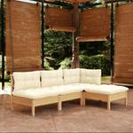 Garten-Lounge-Set (4-teilig) 3012427 Braun - Creme - Weiß