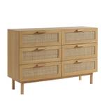 Commode June Marron - En partie en bois massif - 130 x 85 x 40 cm