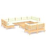 Garten-Lounge-Set Weiß - Massivholz - 64 x 29 x 64 cm