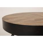 Table basse Suri Teck massif / Acier - Teck marron / Noir - 58 x 40 cm