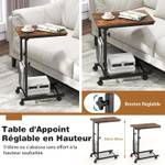 Table d'Appoint à roulettes JV10488 Marron