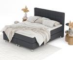 Boxspringbett Sorrento Schwarz - Breite: 140 cm