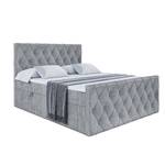 ALTDECOR Boxspringbett mit Topper - AMAY Hellgrau - Breite: 180 cm - H3