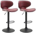 Tabouret de bar Las Vegas v2 Lot de 2 Bordeaux - Noir