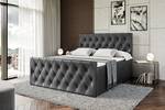 ALTDECOR Boxspringbett mit Topper - AMAY Hochglanz Schwarz - Breite: 200 cm - H4