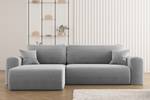 Ecksofa CAPRI Hellgrau - Ecke davorstehend links - Longchair davorstehend links