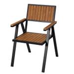 Chaise de jardin J95 (Lot de 2) Noir - Imitation teck