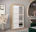 Armoire à portes coulissantes promo v2 Imitation chêne de Sonoma - Blanc - Largeur : 100 cm - 2 porte