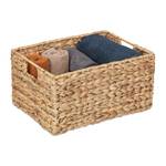 Aufbewahrungskorb aus Wasserhyazinthe Braun - Metall - Rattan - 28 x 19 x 37 cm