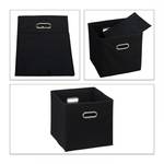 2 x Aufbewahrungsbox Stoff schwarz Schwarz - Papier - Textil - 30 x 30 x 30 cm