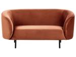 2-Sitzer Sofa LOEN Schwarz - Orange - Textil