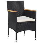 Chaise en rotin Noir - Métal - Textile - 57 x 84 x 57 cm