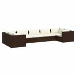 Garten-Lounge-Set (7-teilig) 3013633-21 Braun - Creme - Weiß