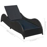 Chaise longue Noir - Matière plastique - Polyrotin - 73 x 45 x 200 cm