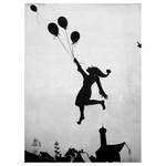 Leinwandbild Girl Flying Balloon