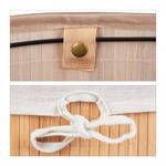 2x paniers linge en bambou ovale nature Blanc crème - Marron clair