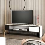 Meuble TV Faaborg à porte Noir - Bois manufacturé - 150 x 42 x 35 cm
