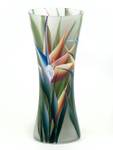 Handbemalte Glasvase Grün - Glas - 12 x 30 x 12 cm