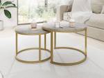 Couchtisch Rabino Gold 2er-Set Beton Dekor