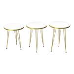 Set de 3 tables d'appoint Ry rondes Doré - 34 x 55 x 34 cm