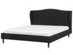 Lit double COLMAR Noir - Chêne foncé - Largeur : 192 cm