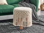 Hocker NAWABAD Beige - Braun - Naturfaser - 40 x 50 x 40 cm