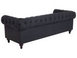 3-Sitzer Sofa CHESTERFIELD Graphit - Grau - Eiche Dunkel - 202 x 70 x 75 cm - Textil