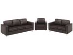 Couchgarnitur ACKLEY 3er-Set Braun - Kunstleder - 75 x 77 x 196 cm