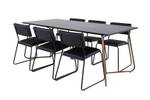 Essgruppe Pippi 18 (7-teilig) Schwarz - Massivholz - 90 x 75 x 190 cm