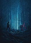 Fototapete Star Wars Wood Fight 610727 Blau - Naturfaser - Textil - 200 x 280 x 280 cm