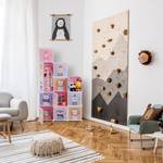 Armoire enfant modulable avec tringle Bleu - Rose foncé - Blanc - Métal - Matière plastique - 110 x 145 x 37 cm