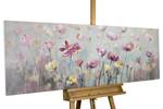 Acrylbild handgemalt Blütentraum Pink - Massivholz - Textil - 150 x 50 x 4 cm