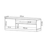 TV Lowboard Weiß mit LED  Links 2/2 Weiß - Holzwerkstoff - 120 x 40 x 37 cm