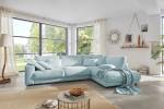 Sofa MADELINE Ecksofa Cord Hellblau - Ecke davorstehend rechts