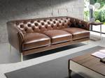 3-Sitzer-Sofa aus braunem Leder Braun - Echtleder - Textil - 233 x 75 x 94 cm