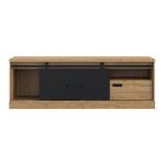 Meuble TV 1 tiroir 1 porte coulissante Marron - En partie en bois massif - 163 x 56 x 52 cm