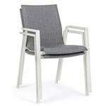 Fauteuil de jardin aluminium blanc Gris - Métal - 60 x 83 x 56 cm