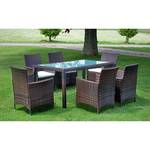 Garten-Essgruppe (7-teilig) 296279-2 Braun - Kunststoff - Polyrattan - 90 x 75 x 150 cm