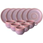 Espresso-Set Perlemor Coral 12-teilig Rosé - Anzahl Teile im Set: 6