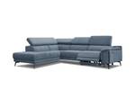 5-Sitzer Ecksofa Matera mit Relax Blau - Ecke davorstehend links