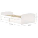 Cadre de lit 3004722 Blanc - Bois massif - Bois/Imitation - 96 x 47 x 204 cm