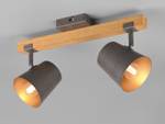 Deckenspots LED Holz, Silber 2-flammig