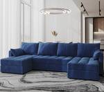 Ecksofa mit Schlaffunktion HOT-U Blau