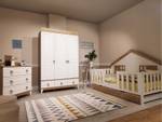 Polo & Sara Kinderzimmer mit Ausziehbett Weiß - Holzwerkstoff - 1 x 1 x 1 cm