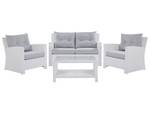 Set de jardin MARINO Gris - Blanc - Polyrotin - 146 x 83 x 71 cm