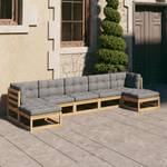 Salon de jardin (lot de 7) 3009736-2 Gris - Bois