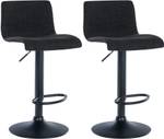 Tabouret de bar Branford Lot de 2 Noir - Textile