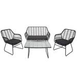 Polyrattan Garnitur G17a (4-teilig) Grau - Metall - Kunststoff - Polyrattan - 118 x 85 x 50 cm